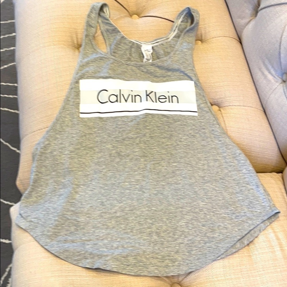 calvin Klein Heather Gray Racer Back Tank Top